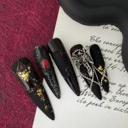 Wujasmine Press on nails Halloween cat’s eye rubbing