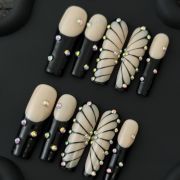 Wujasmine Press on nails Black Butterfly🦋